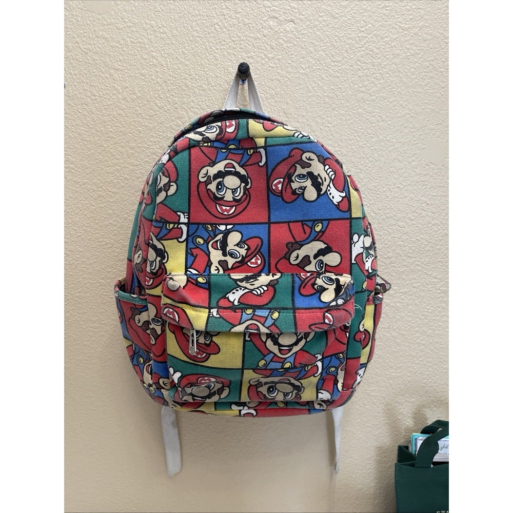 Super Mario Brotgers Canvas Backpack Apprix 15" x 12"